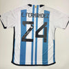 Autographed/Signed Enzo Fernandez Argentina Blue/White Soccer World Cup Jersey Beckett BAS COA by Hall of Fame Sports Memorabilia