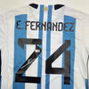 Autographed/Signed Enzo Fernandez Argentina Blue/White Soccer World Cup Jersey Beckett BAS COA by Hall of Fame Sports Memorabilia