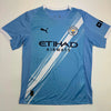Autographed/Signed Savinho Manchester City Blue Soccer Futbol Jersey Beckett BAS COA by Hall of Fame Sports Memorabilia