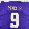 Autographed/Signed Michael Penix Jr. Washington Huskies Purple College Football Jersey Beckett BAS COA