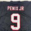 Autographed/Signed Michael Penix Jr. Atlanta Black Football Jersey Beckett BAS COA