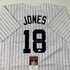 Autographed/Signed Andruw Jones New York Pinstripe Baseball Jersey JSA COA