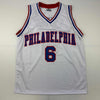 Autographed/Signed Julius Erving Dr. J Philadelphia White Basketball Jersey JSA COA