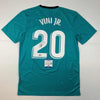 Autographed/Signed Vini Vinicius Jr. Real Madrid Teal Soccer Jersey Beckett BAS COA