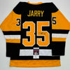 Autographed/Signed Tristan Jarry Pittsburgh Black Hockey Jersey JSA COA