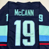 Autographed/Signed Jared McCann Seattle Blue Hockey Jersey JSA COA by Hall of Fame Sports Memorabilia