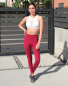 Ketana Seamless Legging With Cutouts - Burgundy