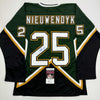 Autographed/Signed Joe Nieuwendyk Dallas Green Hockey Jersey JSA COA