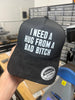 I Need A Hug From A Bad Bitch Suede Hat by Luckless Outfitters