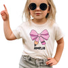 Custom Kids Name Bow Pencil Shirt by EnjoyMyDesign LLC