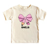 Custom Kids Name Bow Pencil Shirt by EnjoyMyDesign LLC