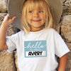 Hello My Name Is Custom Kids Shirt by EnjoyMyDesign LLC