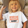 Hello My Name Is Custom Kids Shirt by EnjoyMyDesign LLC