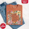 I Will Praise Him in Every Season Comfort Colors Tee – Christian Floral Cross Shirt by Adorb Custom Tees