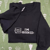 I’m Booked Embroidered Sweatshirt, Librarian Gift, Gift for Book Lover, Book Worm Gifts, Book Club Sweatshirt, Reading, Library Sweater by Dog Mom Hat