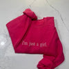 I'm Just A Girl Embroidered Sweatshirt, Gift for Girlfriend, Literally Girly Hoodie, Gift for Her by Dog Mom Hat
