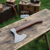 Field Ready Camping Axe, Artisan Pattern Steel Blade, Balanced Wood Handle by JW SteelCrafts