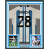 Framed Autographed/Signed Alejandro Garnacho 35x39 Argentina Blue Soccer Futbol Jersey Beckett BAS COA