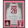 Framed Autographed/Signed Alperen Sengun 35x39 Houston White Basketball Jersey Beckett BAS COA