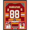 Framed Autographed/Signed Andrew Mangiapane 35x39 Calgary Red Hockey Jersey JSA COA