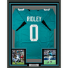 Framed Autographed/Signed Calvin Ridley 35x39 Jacksonville Teal Football Jersey Beckett BAS COA