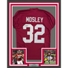 Framed Autographed/Signed C.J. CJ 35x39 Mosley Alabama Red College Football Jersey Beckett BAS COA