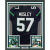 Framed Autographed/Signed CJ C.J. Mosley 35x39 New York Black Football Jersey Beckett BAS COA