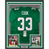 Framed Autographed/Signed Dalvin Cook 35x39 New York Green Football Jersey JSA COA