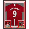 Framed Autographed/Signed Dimitar Berbatov 35x39 Manchester United Red Soccer Jersey Beckett BAS COA