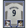 Framed Autographed/Signed Dimitar Berbatov 35x39 Tottenham White Soccer Jersey Beckett BAS COA by Hall of Fame Sports Memorabilia