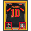 Framed Autographed/Signed Isiah Pacheco 35x39 Kansas City Black Football Jersey JSA COA