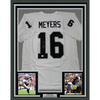 Framed Autographed/Signed Jakobi Meyers 35x39 Las Vegas Oakland White Football Jersey Beckett BAS COA