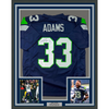 Framed Autographed/Signed Jamal Adams 35x39 Seattle Navy Blue Football Jersey JSA COA