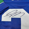 Framed Autographed/Signed Jamal Adams 35x39 Seattle Retro Blue Football Jersey JSA COA