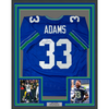 Framed Autographed/Signed Jamal Adams 35x39 Seattle Retro Blue Football Jersey JSA COA