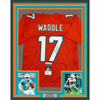 Framed Autographed/Signed Jaylen Waddle 35x39 Miami Orange Football Jersey JSA COA