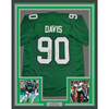 Framed Autographed/Signed Jordan Davis 35x39 Philadelphia Kelly Green Football Jersey Beckett BAS COA by Hall of Fame Sports Memorabilia