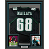 Framed Autographed/Signed Jordan Mailata 35x39 Philadelphia Black Football Jersey Beckett BAS COA by Hall of Fame Sports Memorabilia