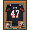 Framed Autographed/Signed Michael Irvin 35x39 Miami Black College Football Jersey Beckett BAS COA