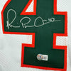 Framed Autographed/Signed Michael Irvin 35x39 Miami White College Football Jersey Beckett BAS COA