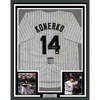 Framed Autographed/Signed Paul Konerko 35x39 Chicago Pinstripe Baseball Jersey JSA COA