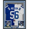 Framed Autographed/Signed Quenton Nelson 35x39 Indianapolis Blue/White Split Football Jersey JSA COA
