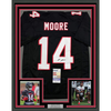 Framed Autographed/Signed Rondale Moore 35x39 Atlanta Black Football Jersey JSA COA