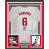 Framed Autographed/Signed Ryan Howard 35x39 Philadelphia Pinstripe Baseball Jersey JSA COA
