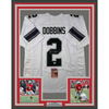 Framed Autographed/Signed JK J.K. Dobbins 35x39 Ohio State White Alternate College Football