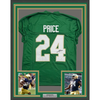 Framed Autographed/Signed JaDarian Price 35x39 Notre Dame Green College Football Jersey JSA COA by Hall of Fame Sports Memorabilia