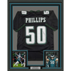 Framed Autographed/Signed Jaelan Phillips 35x39 Philadelphia Black Football Jersey PSA/DNA COA by Hall of Fame Sports Memorabilia