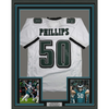 Framed Autographed/Signed Jaelan Phillips 35x39 Philadelphia White Football Jersey PSA/DNA COA by Hall of Fame Sports Memorabilia