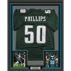 Framed Autographed/Signed Jaelan Phillips 35x39 Philadelphia Midnight Green Football Jersey PSA/DNA COA by Hall of Fame Sports Memorabilia