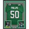 Framed Autographed/Signed Jaelan Phillips 35x39 Philadelphia Kelly Green Football Jersey PSA/DNA COA by Hall of Fame Sports Memorabilia
